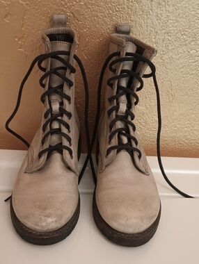 Frye Gray Lace Up Boots